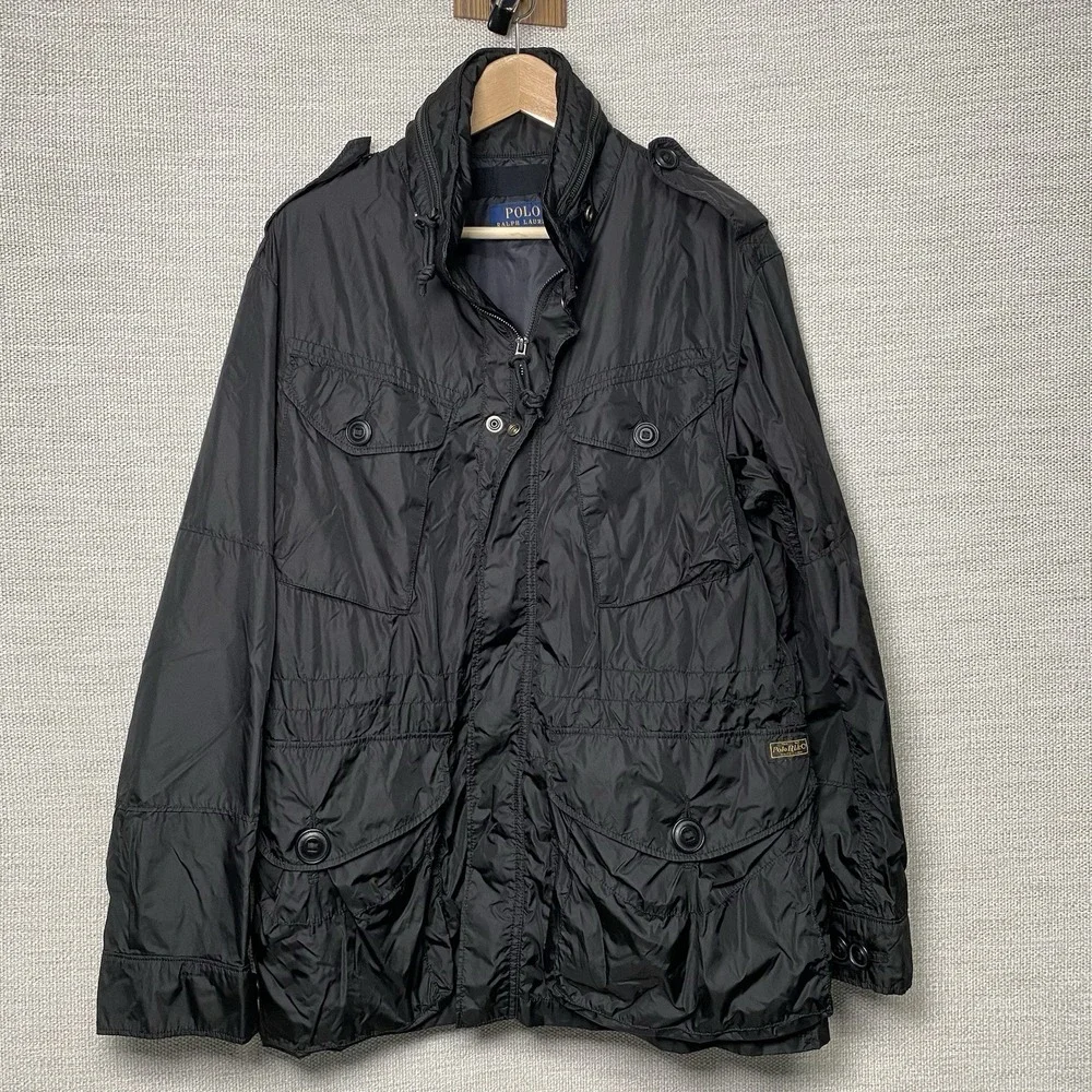 Polo Ralph Lauren Lightweight Nylon Field Jacket Black Size M Gorpcore Utility
